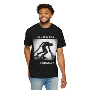 Inspirational Printed T-shirt/ Mayo Enspirasyon "SAK FE W PE A, LI KONTWOLE W"
